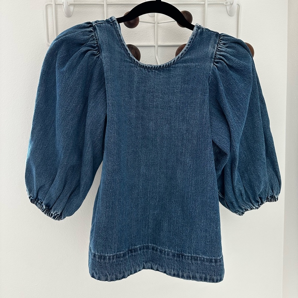 Denim Puff Sleeve Top